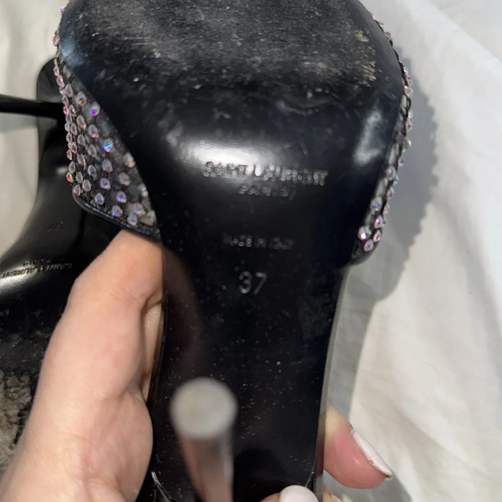 Saint Laurent Mesh Rhinestone Mules size 37 - Picture 4 of 7